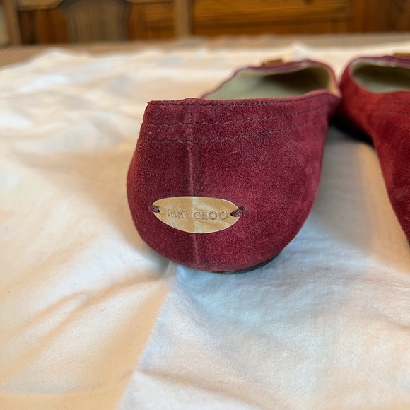 Jimmy Choo Maroon Red suede flats - Picture 6 of 6